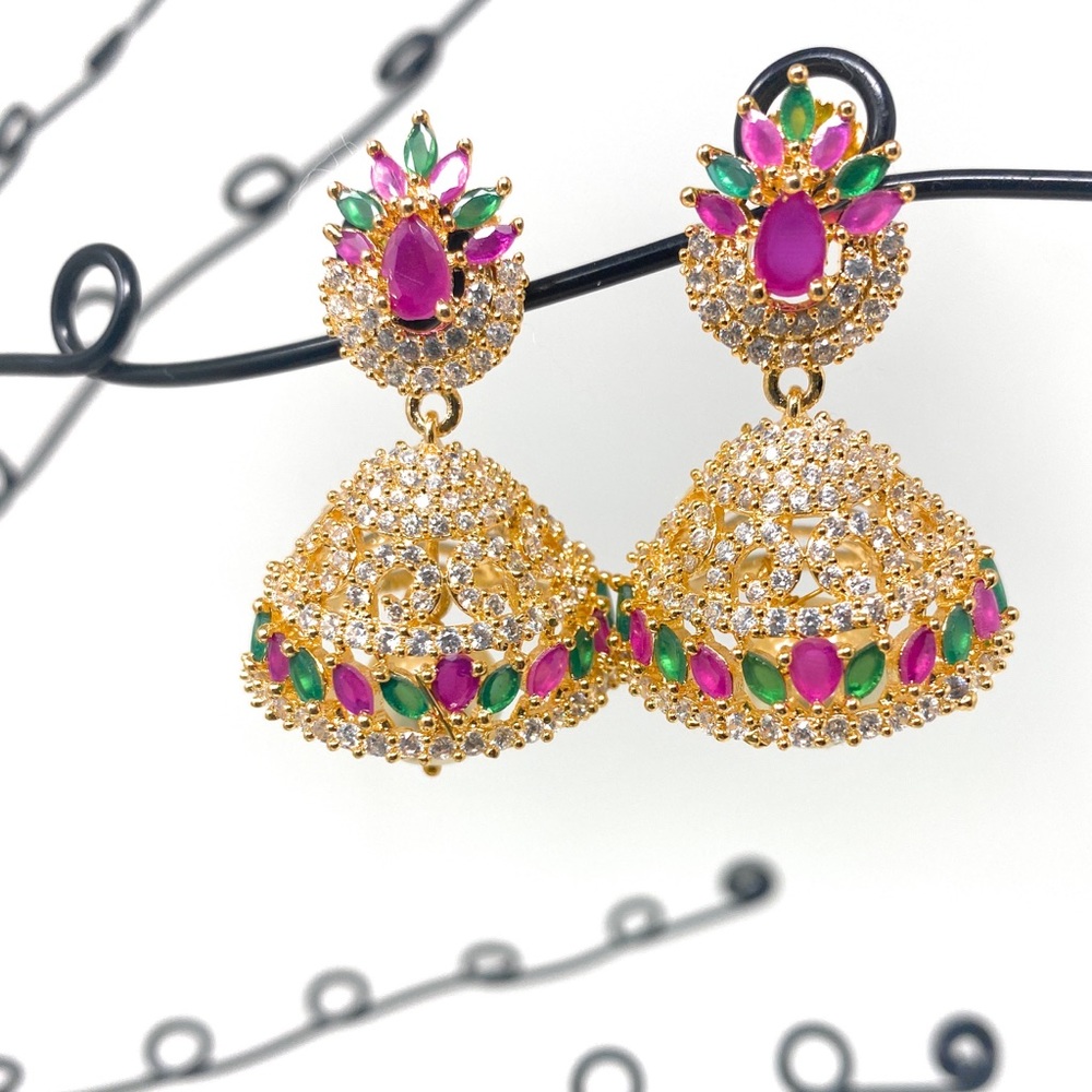 Multi stone Indian earrings